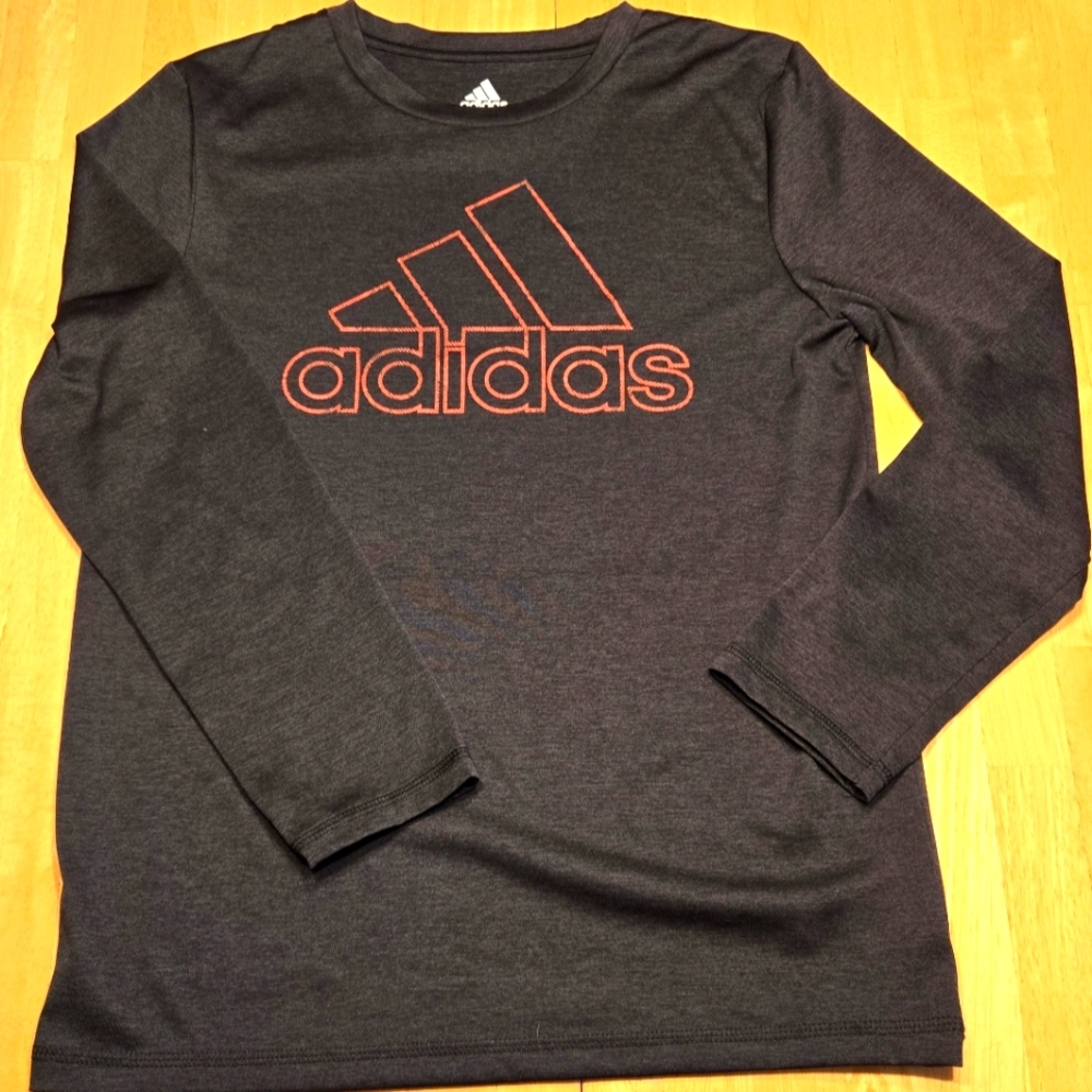 Adidas Long Sleeve Tee Tech Fabric Boys Medium